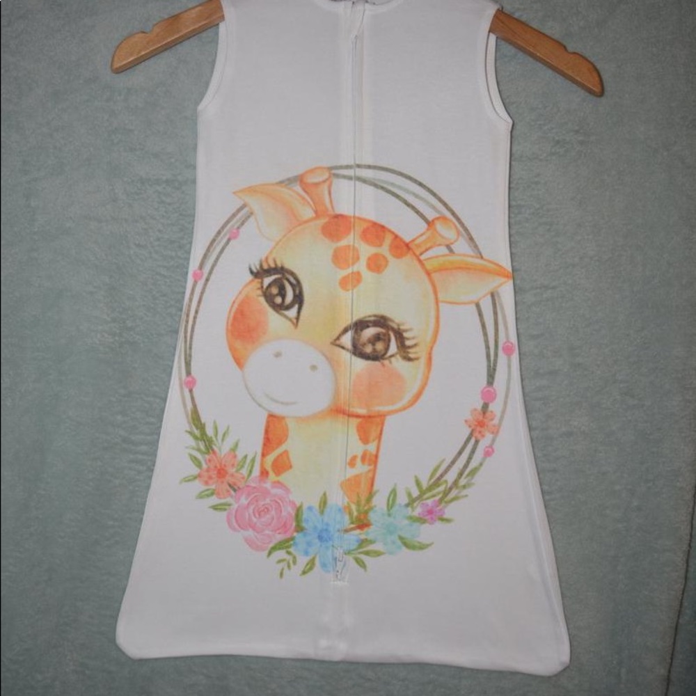 Baby Giraffe Flowers Infant Sleep Wearable Sack